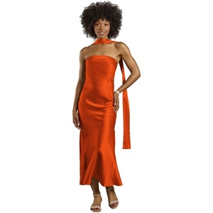 image:imageDavids Bridal The Edit by DB Studio Strapless Charmeuse Sheath Dress with ScarfSienna