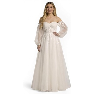 image:imageDavids Bridal Wedding Dress  Tulle Sweetheart Ball Gown Wedding Dresses for Bride with Detachable SleevesSoft White