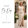 image:imageDavids Bridal Asymmetrical OfftheShoulder Matte Satin Sheath DressSoft White