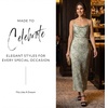 image:imageDavids Bridal Charmeuse Cowl Neck Sheath DressMulti