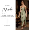 image:imageDavids Bridal Charmeuse Twist Bodice Sheath Dress with CutoutSage