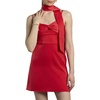 image:imageDavids Bridal Charmeuse VNeck Mini Dress with ScarfCoral