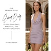 image:imageDavids Bridal Jersey Cowl Neck Ruched Mini DressIris