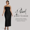 image:imageDavids Bridal Lace Straight Neck Spaghetti Strap Sheath DressBlack