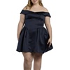 image:imageDavids Bridal OffTheShoulder Drop Waist ALine Mini DressMarine