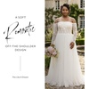 image:imageDavids Bridal OffTheShoulder Tulle Corset ALine Wedding DressSoft White