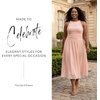 image:imageDavids Bridal Ruched Mesh Drop Waist Midi Dress