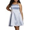 image:imageDavids Bridal Satin Drop Waist Mini DressLight Blue