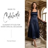 image:imageDavids Bridal Stretch Satin Drop Waist Flounce Tank DressMarine