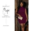 image:imageDavids Bridal The Edit Studio Double Slit High Neck Crepe Sheath Dress in Burgundy Elegant Cocktail Dress for WeddingsBurgundy