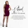 image:imageDavids Bridal The Edit Studio Double Slit High Neck Crepe Sheath Dress in Burgundy Elegant Cocktail Dress for WeddingsBurgundy