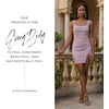 image:imageDavids Bridal The Edit Studio Metallic Tank Mini Dress Square Neck Sleeveless Cocktail Dress for Women Shimmer Party DressLilac