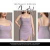 image:imageDavids Bridal The Edit Studio Metallic Tank Mini Dress Square Neck Sleeveless Cocktail Dress for Women Shimmer Party DressLilac