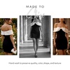 image:imageDavids Bridal The Edit Studio OffTheShoulder Crepe Mini Dress with Bow Detail Short Wedding DressBlack  White