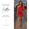 image:imageDavids Bridal The Edit Studio One Shoulder Glitter Mini DressPunch