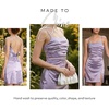 image:imageDavids Bridal The Edit Studio Sculpting Satin Ruched Mini Dress Double Spaghetti Strap Sleeveless Cocktail Dress for WomenIris