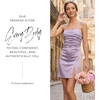 image:imageDavids Bridal The Edit Studio Sculpting Satin Ruched Mini Dress Double Spaghetti Strap Sleeveless Cocktail Dress for WomenIris