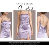 image:imageDavids Bridal The Edit Studio Sculpting Satin Ruched Mini Dress Double Spaghetti Strap Sleeveless Cocktail Dress for WomenIris