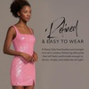 image:imageDavids Bridal The Edit Studio Sequin Square Neck Iridescent Mini Dress Sparkly Cocktail and Party Dress for WomenHot Pink