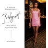 image:imageDavids Bridal The Edit Studio Sequin Square Neck Iridescent Mini Dress Sparkly Cocktail and Party Dress for WomenHot Pink
