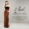 image:imageDavids Bridal The Edit Studio Strapless Charmeuse Mixed Column Dress in Tawny Elegant Cocktail Dress for WeddingsTawny