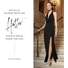 image:imageDavids Bridal The Edit by DB Studio Metallic Plunge Neckline Halter Sheath Dress Elegant Cocktail and Formal DressMulti