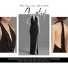 image:imageDavids Bridal The Edit by DB Studio Metallic Plunge Neckline Halter Sheath Dress Elegant Cocktail and Formal DressMulti