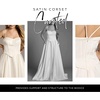 image:imageDavids Bridal Wedding Dress  Satin Corset Bodice Ball Gown with Strapless Sweetheart NecklineIvory