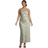 image:imageDavids Bridal Charmeuse Cowl Neck Sheath DressMulti