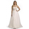 image:imageDavids Bridal Lace Applique and Tulle Illusion Corset Ball GownSoft White