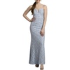 image:imageDavids Bridal Stretch Lace Plunge Neckline Sheath DressLight Blue