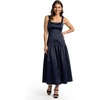 image:imageDavids Bridal Stretch Satin Drop Waist Flounce Tank DressMarine