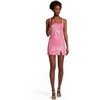 image:imageDavids Bridal The Edit Studio Sequin Square Neck Iridescent Mini Dress Sparkly Cocktail and Party Dress for WomenHot Pink