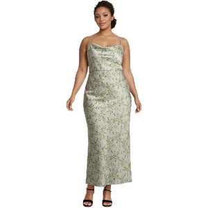 image:imageDavids Bridal Charmeuse Cowl Neck Sheath DressMulti