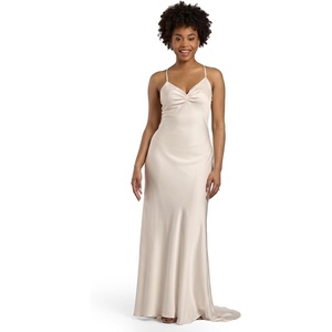 image:imageDavids Bridal Matte Satin Spaghetti Strap Slip DressSoft White