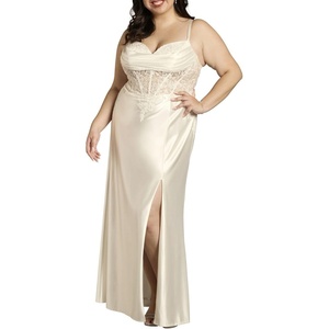 image:imageDavids Bridal Sculpting Satin Illusion Lace Bodice Mermaid DressSoft White