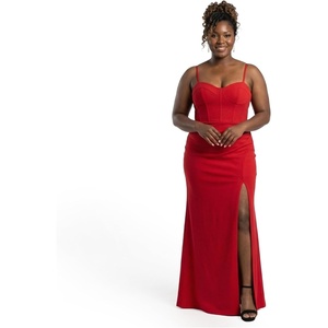 image:imageDavids Bridal Seamed Corset Bodice Crepe Sheath DressApple
