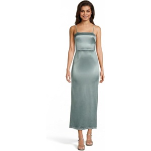 image:imageDavids Bridal The Edit by DB Studio Square Neck Sculpting Satin Midi Dress Cocktail and Wedding Guest Dress for WomenDusty Sage